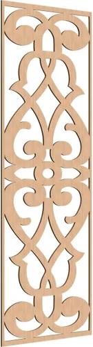 Vista 153 de 9 3/8"W x 24 3/8"H x 1/4"T Bellaire Decorativos Paneles de pared de madera calado, abedul