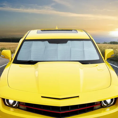 Vista 7 de Parasol para parabrisas, protector térmico para ventana de Chevrolet Camaro 2010-2015