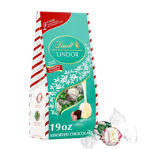 Vista 16 de Lindt Lindor - Trufas de chocolate surtidas de caramelo, bolsa de 15.2 onzas