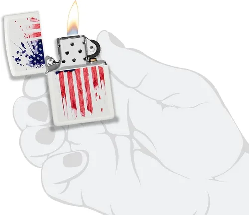 Vista 10 de Zippo encendedores con la bandera de EE. UU.