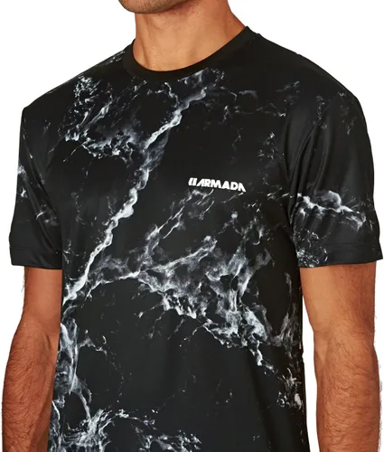 Vista 3 de Armada zona Tech Tee de los hombres, S, Negro lavado