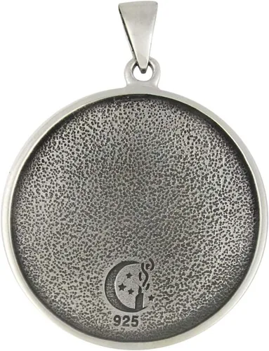 Vista 3 de Moonlight Mysteries Talismán del quinto pentáculo del sol de plata de ley para viajes, Metal