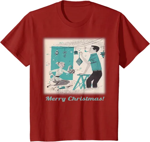 Vista 6 de Árbol de Navidad Retro Mcm playera clásico Par decoraciones, mujer XL, Asphalt