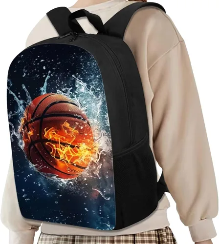 Vista 139 de HUGS IDEA Los animales frescos 3D niños escuela libro bolsa niños impresión mochilas, Baloncesto, Moderno