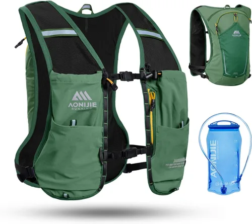 Vista 11 de AONIJIE Running Hydration Vest for Women Men 8L Hydration Backpack Hiking Multiple Pocket Designs Lightweight Breathable for Climbing, Marathon &