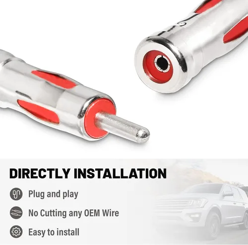 Vista 5 de RED WOLF Adaptador de antena de radio de coche, conector ISO a DIN, actualización de antena de fábrica para reemplazo estéreo de radio del mercado