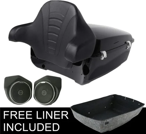 Vista 11 de Maletero King de 13.7 pulgadas con almohadilla de respaldo envolvente para Harley Touring Road King Electra Street Glide 2014-2023