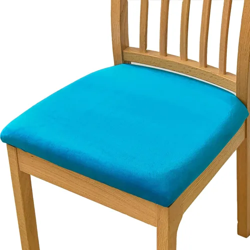 Vista 24 de Fundas elásticas de terciopelo para asiento de silla de comedor, 2 piezas, fundas protectoras de asiento suaves para sillas de comedor, fundas Negro