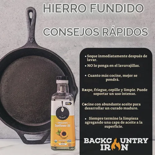 Vista 6 de Sartén cuadrada de parrilla de 8 pulgadas de hierro fundido presazonado medio