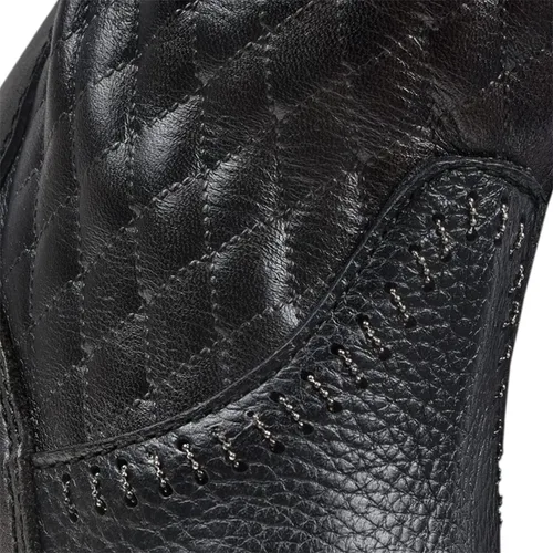 Vista 6 de CUADRA Botas altas para mujer en piel bovina con cremallera, color negro