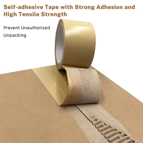 Vista 5 de TooCust Cinta de papel Kraft autoadhesiva,2 "X55YD,Cinta de papel marrón, Cinta de embalaje marrón biodegradable,Cinta de embalaje de papel