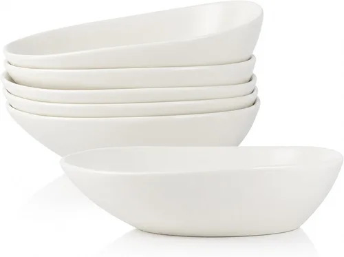 Vista 15 de Stone Lain Delilah Honeydew Green - Juego de platos de porcelana de 6 piezas, cuencos de cocina para cenas diarias, sopas, ensaladas, pasta