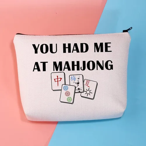 Vista 6 de BDPWSS Divertido Mahjong Mahjong Bolsa de Mahjong Amante Regalo Mahjong Azulejos Bolsa Mahjong Chica Cosméticos Bolsa Mahjong Juego de mesa Bolsa