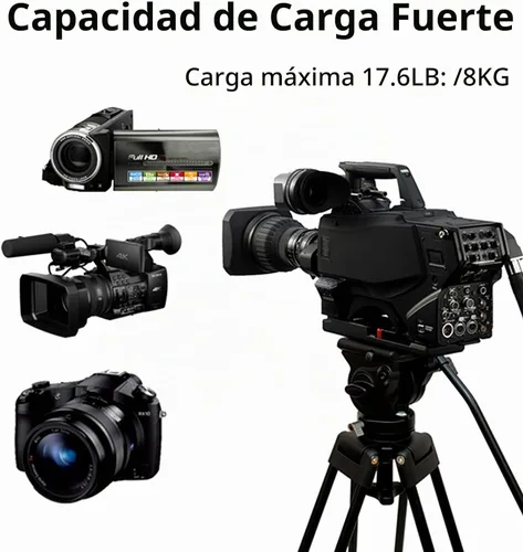 Vista 7 de Trípode de video profesional de aluminio resistente de 62"/158CM