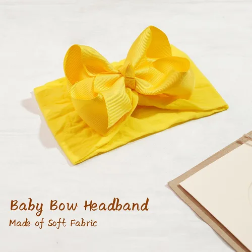 Vista 2 de CÉLLOT Diademas de 20 colores para bebé niña con lazos para el pelo de 4 pulgadas, turbante de nailon, diademas para recién nacidos y niños pequeños