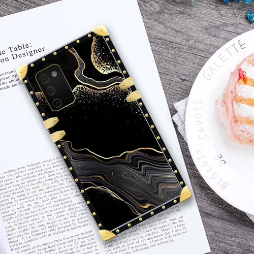 Vista 3 de Funda compatible con Samsung Galaxy A03S 4G, TPU suave de lujo y parte trasera de policarbonato duro para niñas y mujeres, funda protectora a prueba