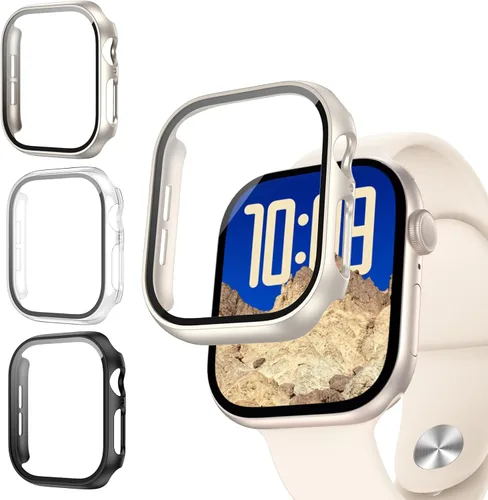 Vista 27 de COMMUTER - Juego de 4 fundas compatibles con Apple Watch de 40 mm Series SE 3ra Gen 2025 SE 2/1 6 5 4 con protector de pantalla de vidrio templado