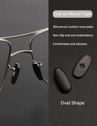 Vista 3 de 12 pares de almohadillas de nariz de repuesto negras para Ray-Ban Aviator RB3025/Aviator