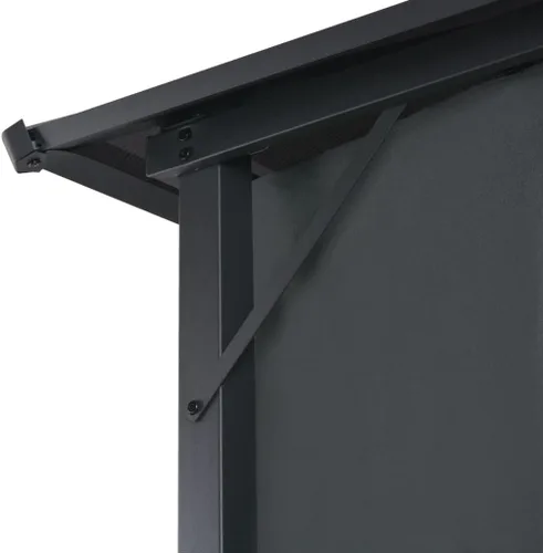 Vista 5 de vidaXL Gazebo con Cortina Aluminio 118" x 118" Negro