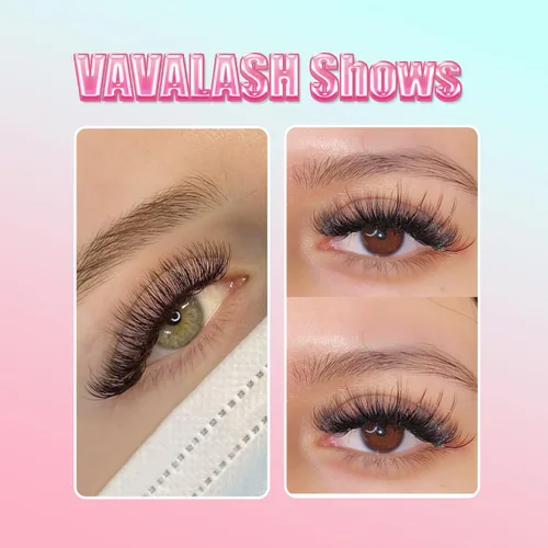 Vista 6 de VAVALASH Premade Fans Eyelash Extensions 320 Fans 10D 14D 16D 20D 0.03 0.05 0.07 Thickness C/D Curl Middle Stem Heat Bonded Premade Fans Russian