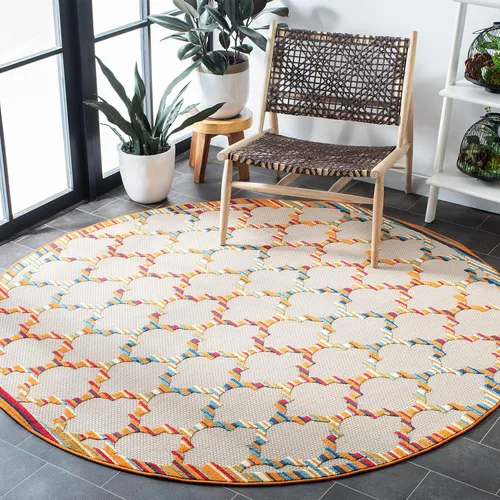 Vista 8 de SAFAVIEH Alfombra lavable para exteriores, colección Cabaña, 2'2" x 5', azul y gris, no desprende pelusa y fácil de limpiar, entrada puerta
