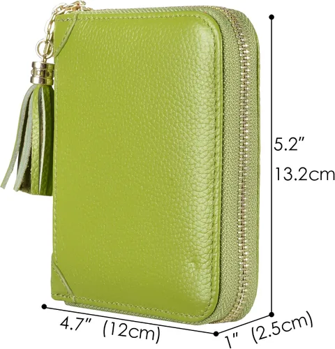 Vista 5 de Easyoulife - Billetera de piel con cierre y tarjetero para mujer, con bloqueo de interferencia de radiofrecuencia (RFID), cartera Rfid, M