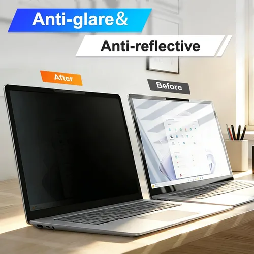 Vista 5 de Pantalla magnética de privacidad para laptop de 14 pulgadas, pantalla 16:9, protector de privacidad extraíble para computadora, protector de luz