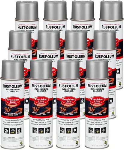 Vista 14 de Rust-Oleum 203035-12PK Pintura en aerosol invertida industrial a base de agua, 17 onzas, naranja alerta APWA, paquete de 12 unidades APWA Alerta