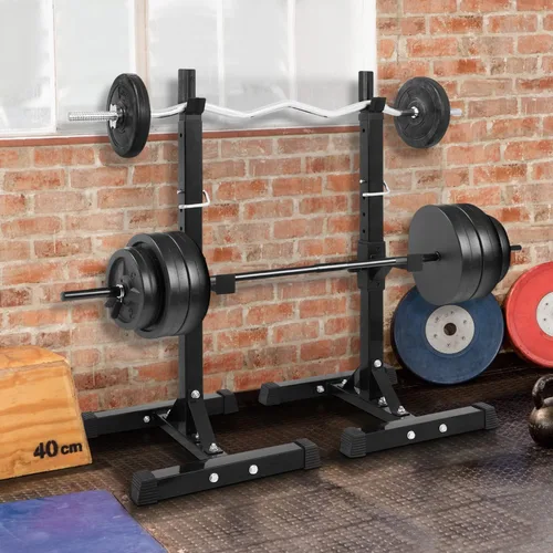 Vista 7 de ZENY Soporte ajustable para pesas en cuclillas, soporte de prensa de banco para entrenamiento de fuerza en el gimnasio en casa, carga máxima de 550