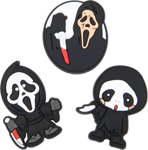 Vista 7 de Dijes de zapatos de Halloween para zapatos de terror accesorios de decoración pulseras para niños niñas adultos regalos de fiesta de cumpleaños
