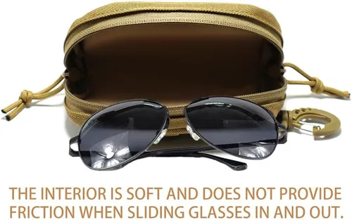 Vista 5 de Tactical Molle Glasses Case Tactical Eyeglasses Case Shockproof Sunglasses Carrying Protective Box with Clip