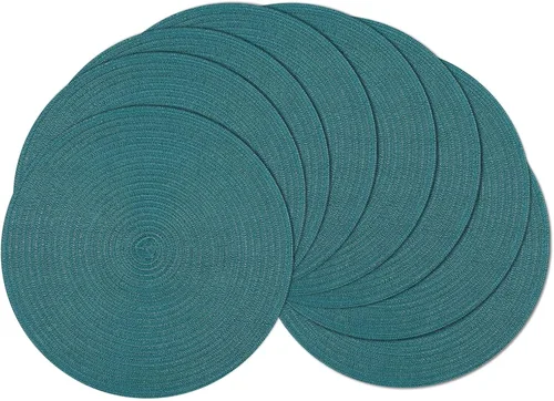 Vista 121 de SHACOS Juego de 4 manteles individuales redondos lavables de 15 pulgadas, de algodón, poliéster, trenzados, para mesa de comedor, boda, decoración