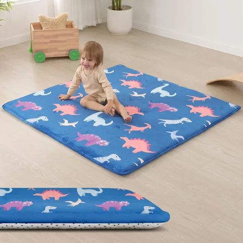 Vista 32 de Tapete de juego ultra suave para bebé, tapete redondo de espuma elástica de 1.3 pulgadas de grosor de 47 pulgadas para niños pequeños, parte trasera