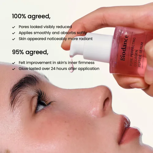 Vista 5 de BIODANCE Collagen Plumper Duo: suero de péptido de colágeno perfeccionador de poros e hidratante facial, juego coreano de cuidado de la piel
