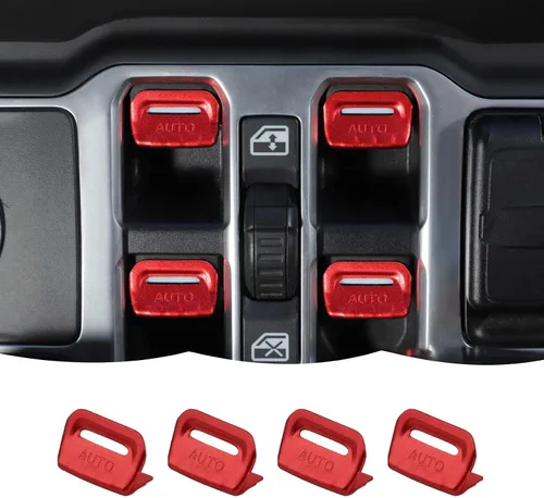 Vista 9 de RT-TCZ Cubierta de interruptor de ventana de consola central, accesorios interiores compatibles con Jeep Wrangler JL JLU y Gladiator JT 2018-2024