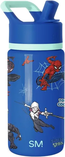Vista 21 de Simple Modern DC Comics Batman - Botella de agua para niños con tapa con pajilla, vaso aislado de acero inoxidable de 14 onzas para niños, vaso a