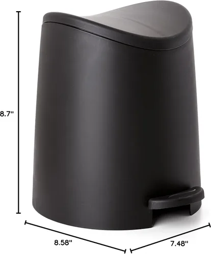 Vista 4 de Tatay Cubo de baño con pedal estándar 3L Diseño práctico y funcional Hecho de materiales altamente resistentes Compacto y fácil de usar Negro