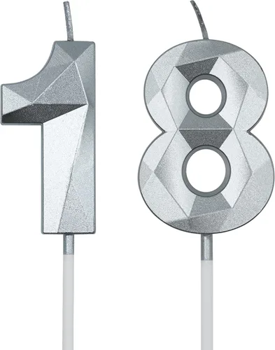 Vista 9 de Velas de cumpleaños número 18 y 81 para pastel, velas doradas con forma de diamante 3D con forma de diamante, decoraciones de cumpleaños