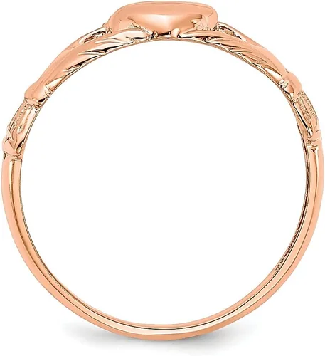 Vista 2 de Anillo Claddagh de oro rosa de 14 quilates, joyería fina celta para mujer, regalos para ella, Oro, rosa, oro rosa