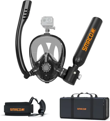 Vista 9 de SMACO Mini Scuba Tank with Snorkel Mask, 0.5L Lung Air Tank Sub Mask