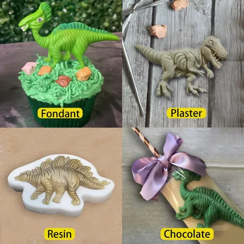 Vista 6 de Funshowcase Molde de silicona para fondant de dinosaurio Carcharodontosaurus 2.6inch