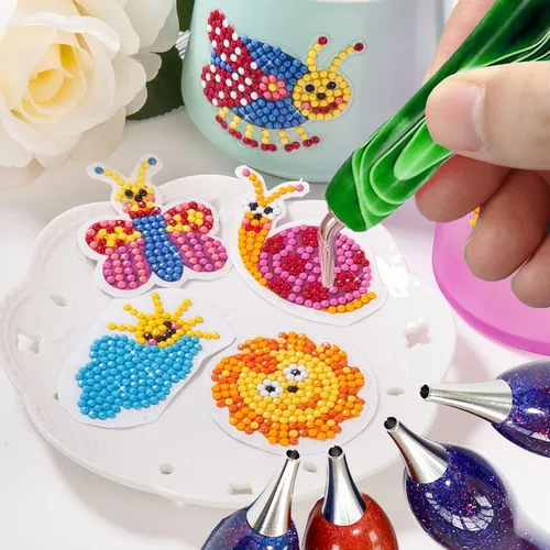 Vista 5 de Heyseri Bolígrafos de arte de diamante, juego de herramientas de 14 piezas, accesorios para bolígrafos de pintura de diamante, puntas de metal