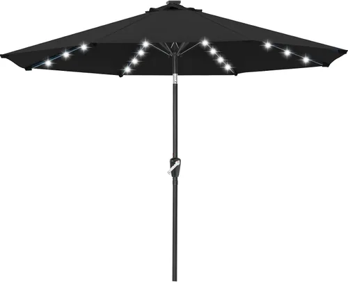 Vista 19 de ABCCANOPY Sombrillas solares duraderas para patio con 24 luces LED de 7.5 pies con 6 varillas resistentes (borgoña)