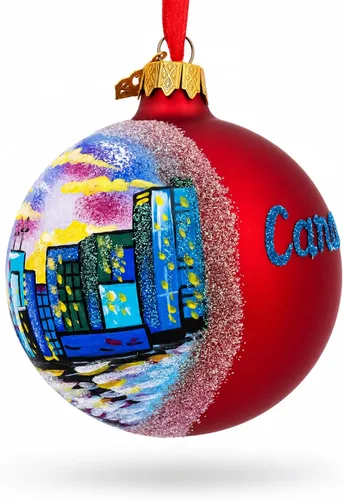 Vista 5 de CN Tower, Toronto, Canadá, bola de cristal adorno de Navidad 3.25 pulgadas