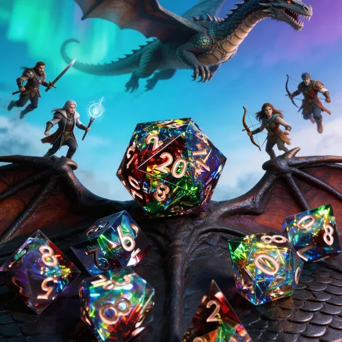 Vista 16 de Mini Planet RPG DND - Juego de mesa poliédrico de resina de borde afilado de Dungeons and Dragons, hecho a mano, 7 piezas (dinosaurio 3D)