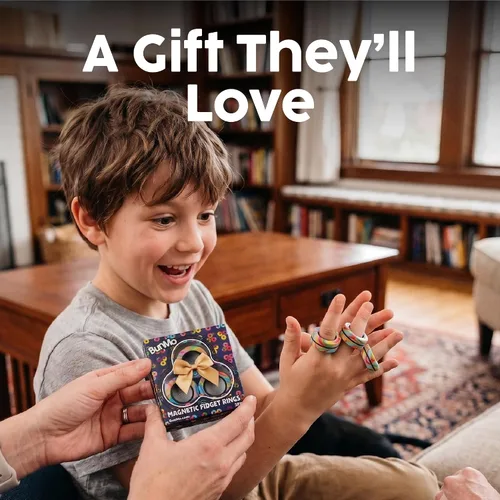 Vista 10 de BUNMO Juguete para la ansiedad, anillos magnéticos, para poner en cesta de Pascua, para adultos, para niños o niñas, genial regalo