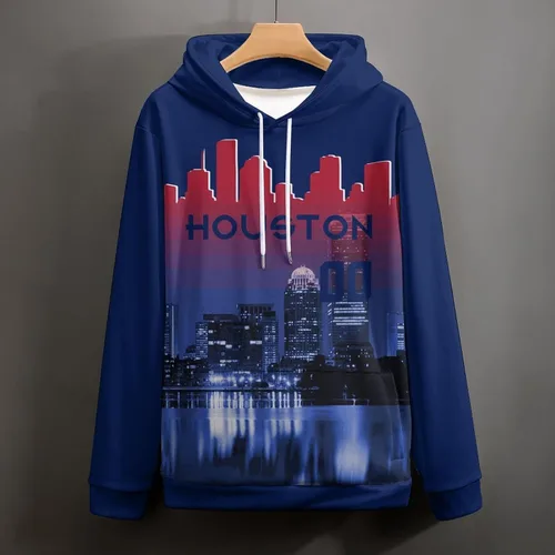 Vista 125 de Custom Football Hoodies City Night Skyline Personalized Sweatshirt Name Number Fan Gift Pullover for Men Women Youth