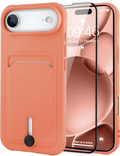 Vista 36 de MZELQ Cartera de TPU Compatible con Funda iPhone 12, Portarjetas Protección de Cámara Cubierta + Protector de Pantalla, Ranura Empujable para Niñas