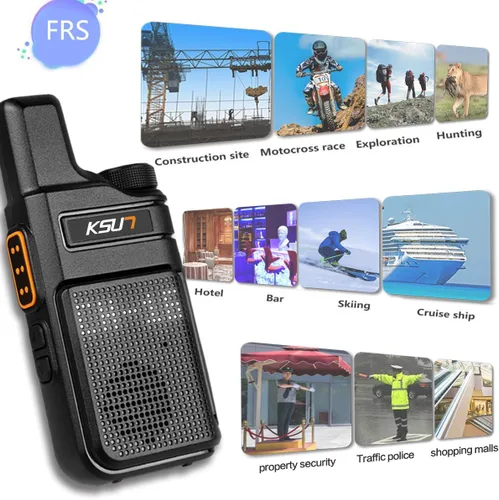 Vista 6 de KSUN Walkie Talkies con auricular y micrófono 22 canales resistente a las caídas, mini pantalla de largo alcance VOX 4000mAh batería recargable