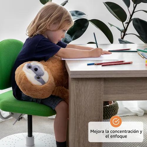 Vista 3 de Animal de peluche con peso para la ansiedad, calmante y reconfortante, 5 libras, perezoso de peluche con peso, animales de peluche para adultos